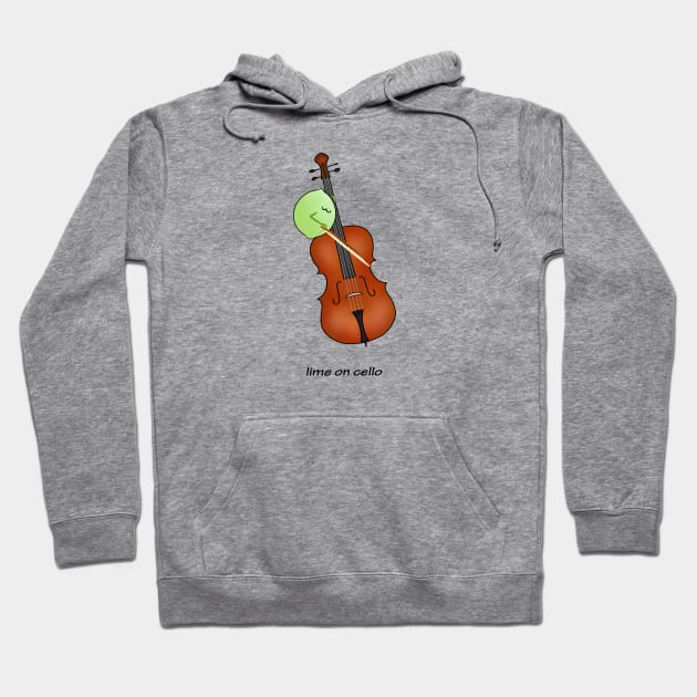 lime on cello Hoodie by shackledlettuce